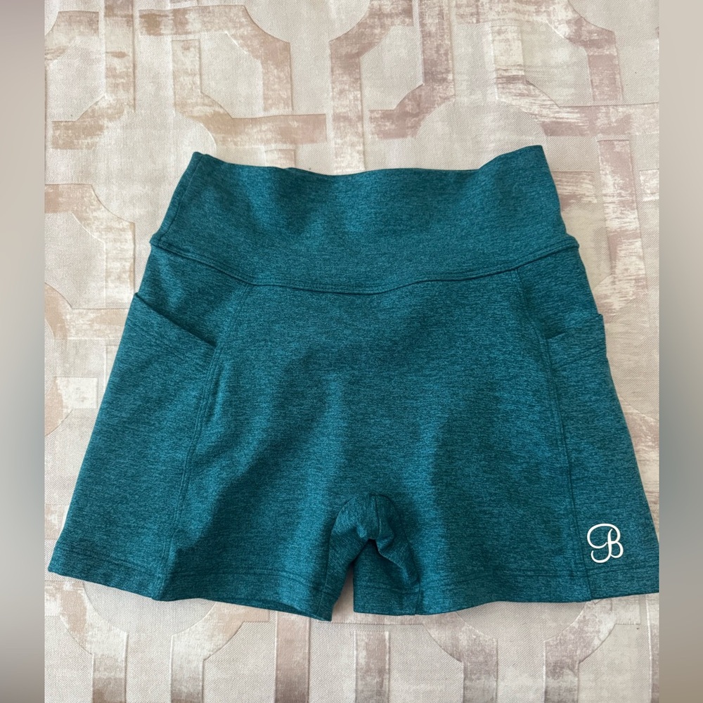 High-Waist Teal Curves Shorts with Side Pockets